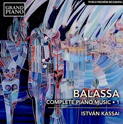 CD cover for István Kassai performing Balassa’s piano music, abstract art.