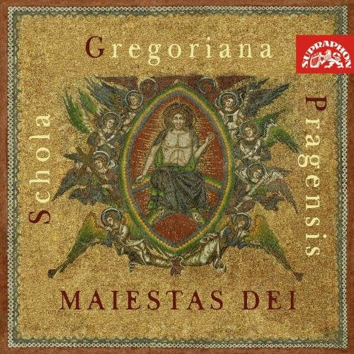 A CD cover featuring a medieval-style illustration of Jesus surrounded by angels on a gold background.