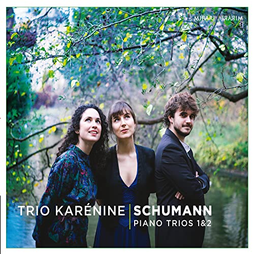 CD cover featuring Trio Karénine, three musicians amidst trees.