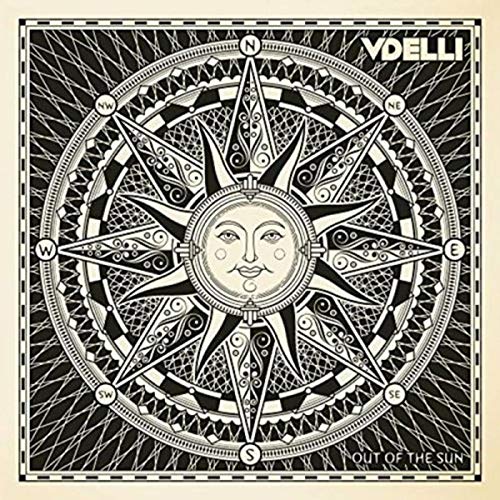 CD cover: black and white compass rose with a sun face.