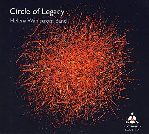 The album cover features a dark blue background with a central cluster of orange sparks.