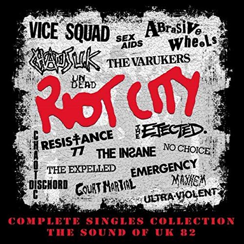 CD cover for "Riot City: Complete Singles Collection" with band names.