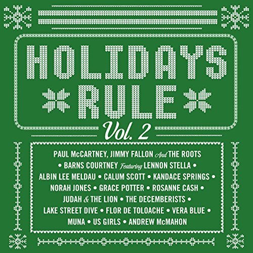 Green knitted-texture CD cover with white text: "Holidays Rule Vol. 2".