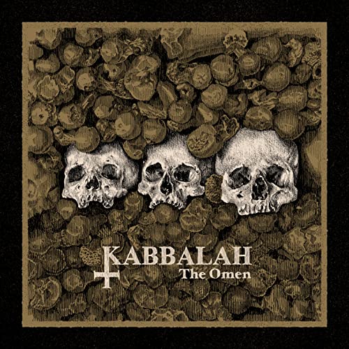 Kabbalah album cover featuring skulls and bones in a dark, textured design.