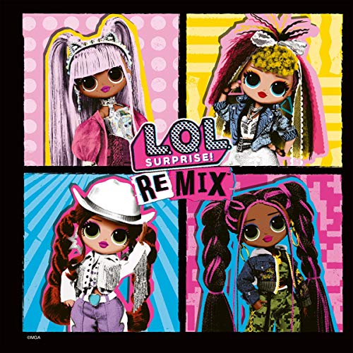 "L.O.L. Surprise dolls in various outfits and hairstyles against colorful backgrounds."