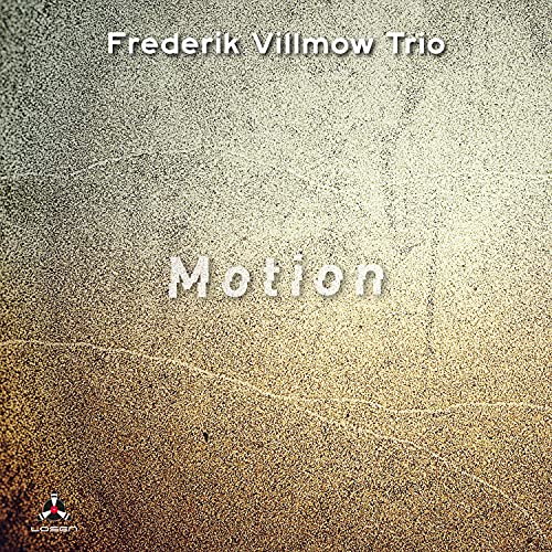 CD cover for Frederik Villmow Trio’s “Motion” with textured background.