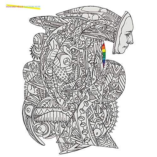 Black and white line art of a profile face emerging from complex abstract patterns.