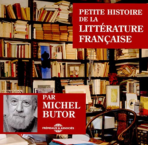 Book cover with red text, a bookshelf, and portrait of Michel Butor.