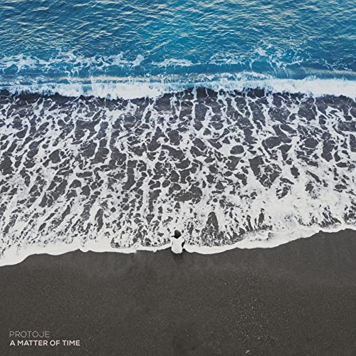 CD cover: aerial view of ocean waves and a lone figure.