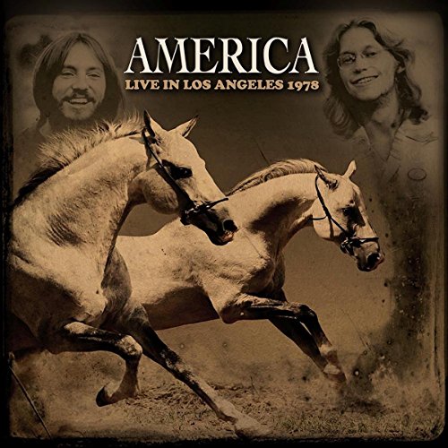 Sepia-toned album cover with two horses and portraits of two band members.