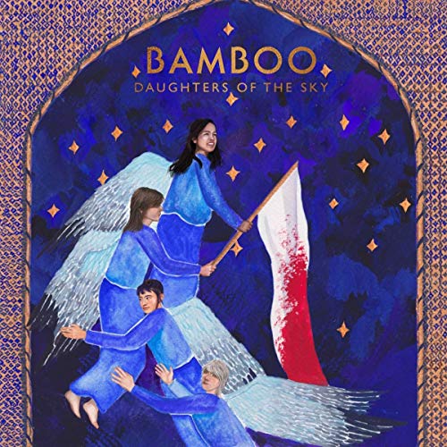 Album cover for Bamboo’s “Daughters of the Sky” featuring illustrated figures.
