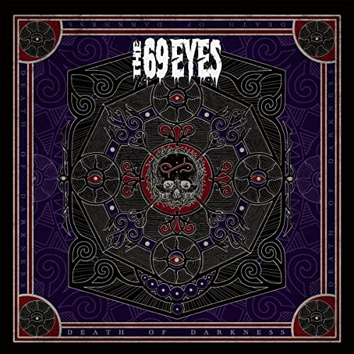 “The 69 Eyes - Death of Darkness” CD cover with ornate, dark purple design.