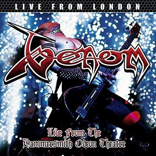 "CD cover art for 'Venom - Live From London' featuring a musician with electric guitar."