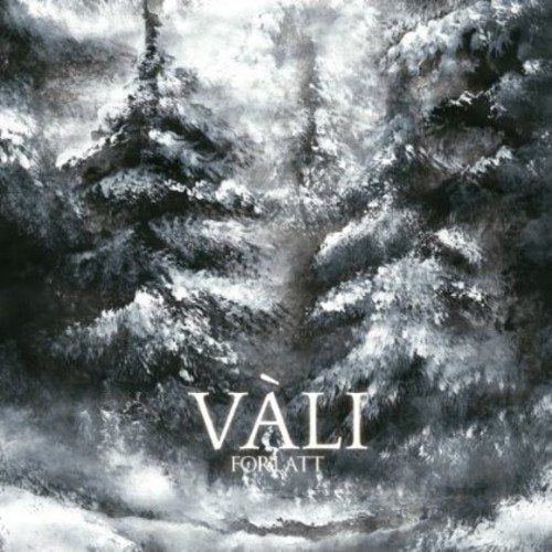 CD cover for Vali’s “Forlatt” featuring a blurred, snowy forest scene.