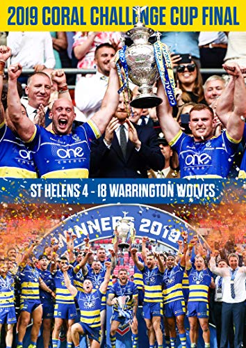 2019 rugby league final: St Helens and Warrington Wolves players with trophy.