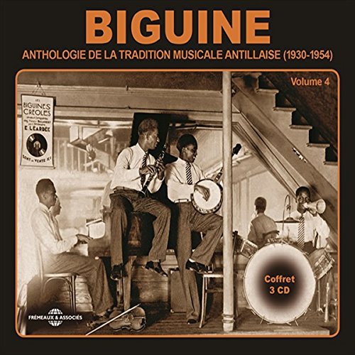 CD cover for "Biguine Vol. 4" featuring vintage musicians in sepia tones.
