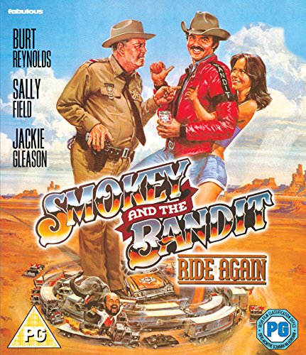 “Smokey and the Bandit Ride Again” Blu-ray cover with Burt Reynolds, Sally Field, and Jackie Gleason.