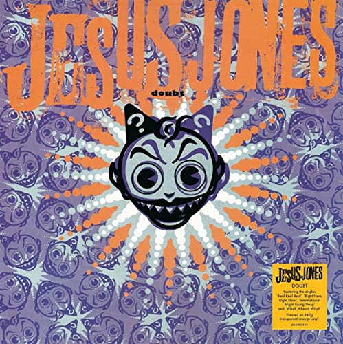 Album cover for Jesus Jones’ “Doubt” featuring a cartoon cat face.