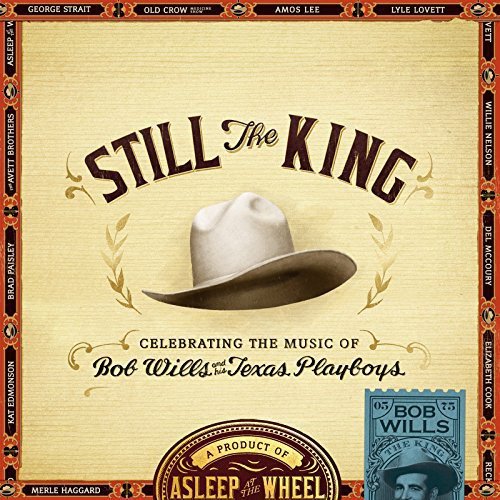 "CD cover with beige background, white cowboy hat, and decorative border featuring artist names."