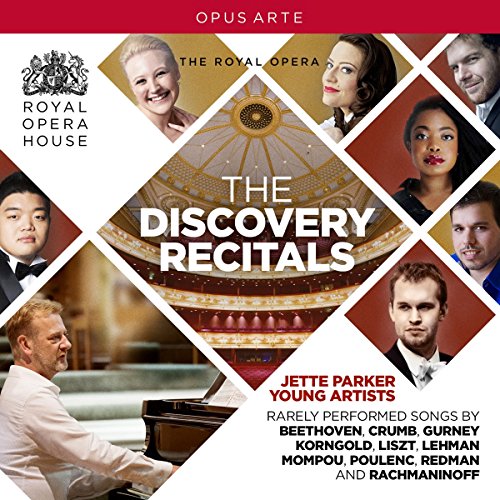 "CD cover with 'The Discovery Recitals' title, featuring seven musicians' portraits."