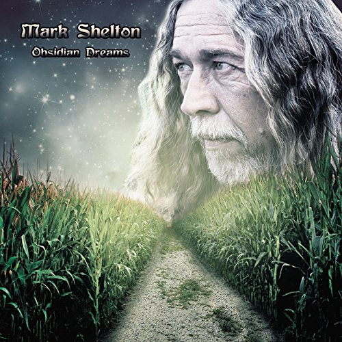Album cover for Mark Shelton’s “Obsidian Dreams” featuring a portrait and field.