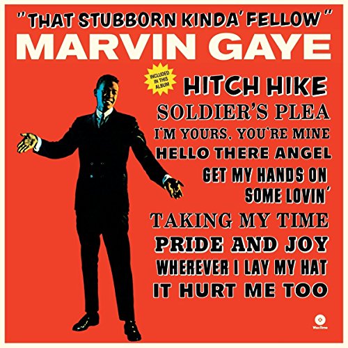 Marvin Gaye album cover, red background, silhouette in a suit.