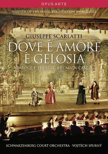 DVD cover featuring a baroque opera performance with singers and orchestra on stage.