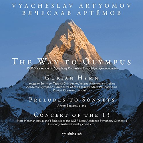 CD cover featuring a snow-capped mountain and text listing composers and performers.
