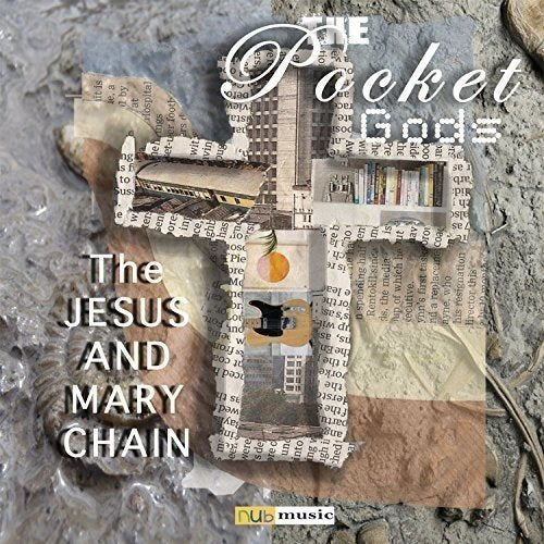 The image is a vinyl album cover with a cross made of paper.