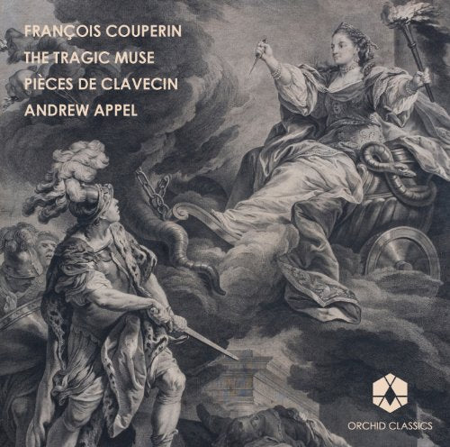 "CD cover featuring a black-and-white illustration of a man and a woman in classical attire."
