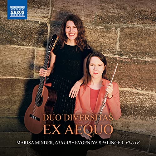 CD cover featuring two women with a guitar and flute, stone wall background.
