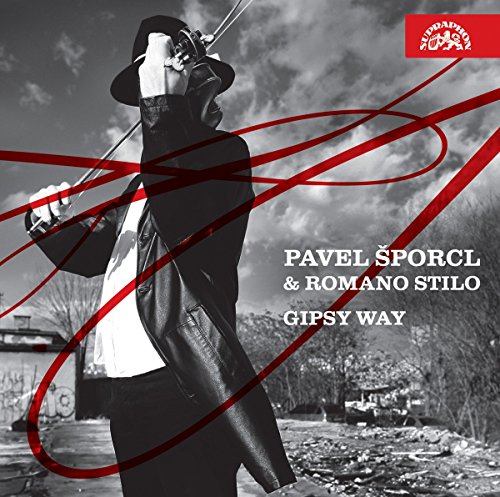 "CD cover featuring a man playing violin, with red swirls and text."