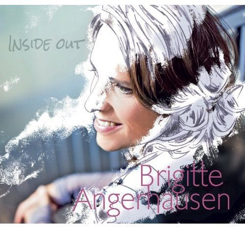 CD cover: Brigitte Angerhausen's portrait with sketched overlay and pink text.