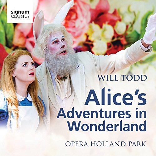 CD cover featuring a blonde girl and a man dressed as the White Rabbit.