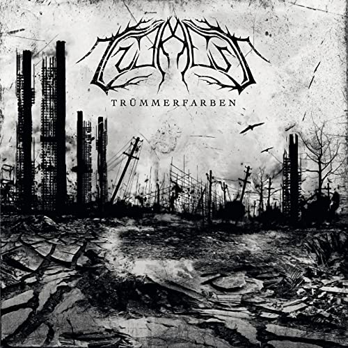 CD cover: desolate, ruined cityscape with band logo and bird imagery.