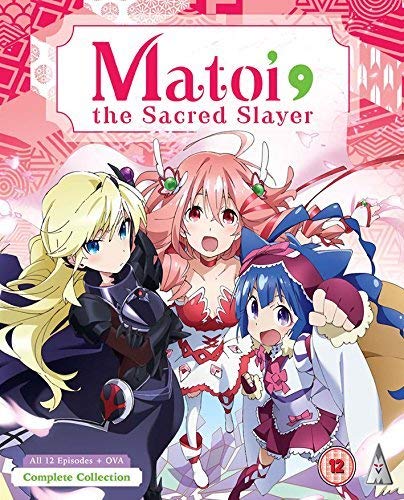 "Matoi the Sacred Slayer" anime DVD cover featuring three female characters in dynamic poses.