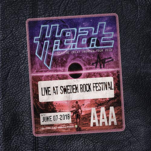 CD cover for H.e.a.tās āLive At Sweden Rock Festivalā with cosmic imagery.