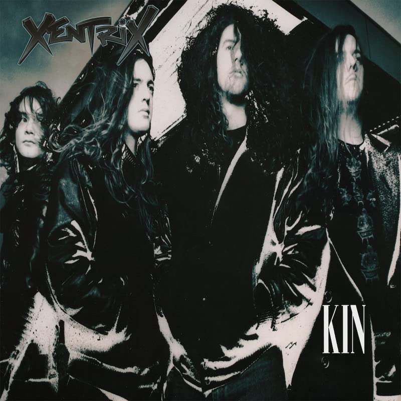 CD cover for Xentrix’s “Kin” featuring four long-haired metal musicians.