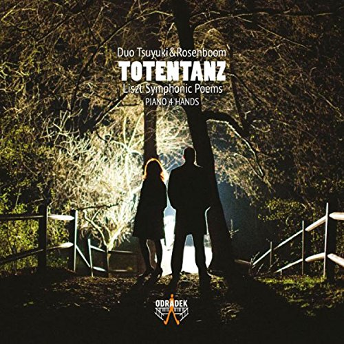 "CD cover with silhouetted couple standing together, surrounded by trees and a fence."