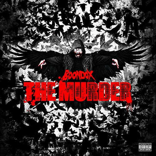 Dark album cover featuring a hooded figure with black bird wings.