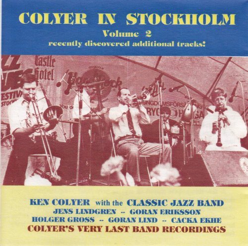 "CD cover with a red-toned photo of a jazz band performing on stage."
