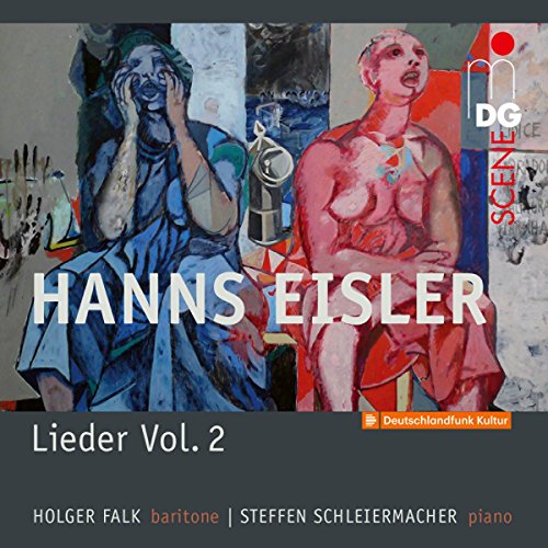 CD cover for Hanns Eisler’s “Lieder Vol. 2” featuring expressive painted figures.