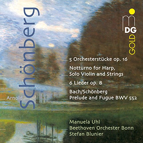 CD cover for Schönberg and Beethoven orchestral works by Uhl and Blunier.