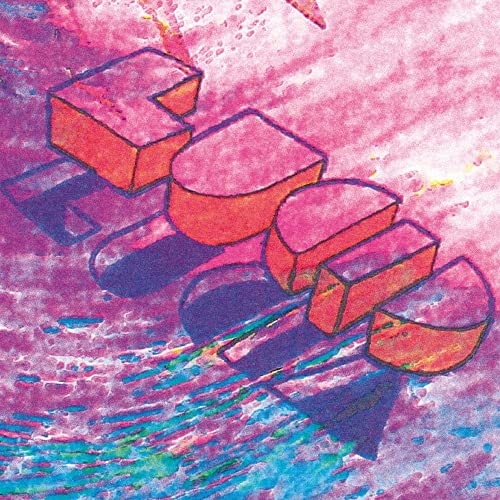 Abstract pink and blue CD cover with block letters spelling "LUCID".