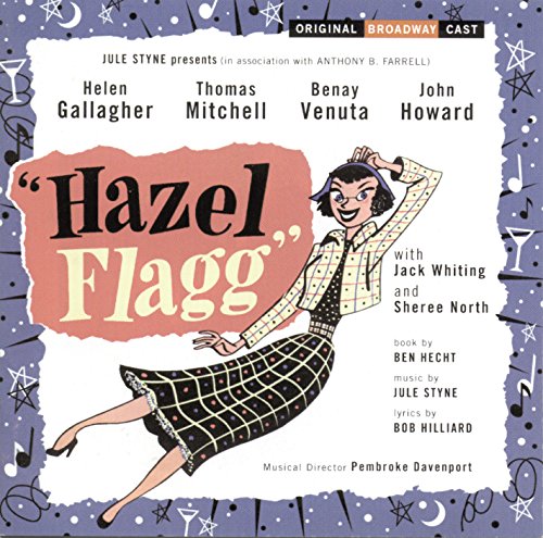 "Hazel Flagg" CD cover featuring a cartoon woman dancing, surrounded by stars and musical notes.