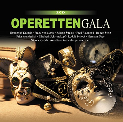 CD cover for "Operetten Gala" featuring ornate gold Venetian masks.