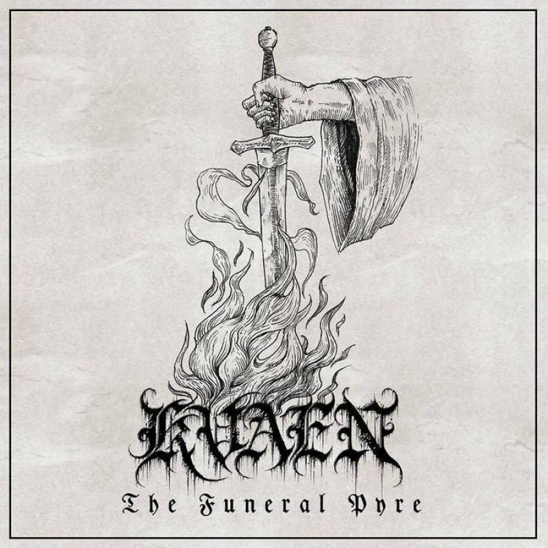 Black and white album cover depicting a sword above flames and text.