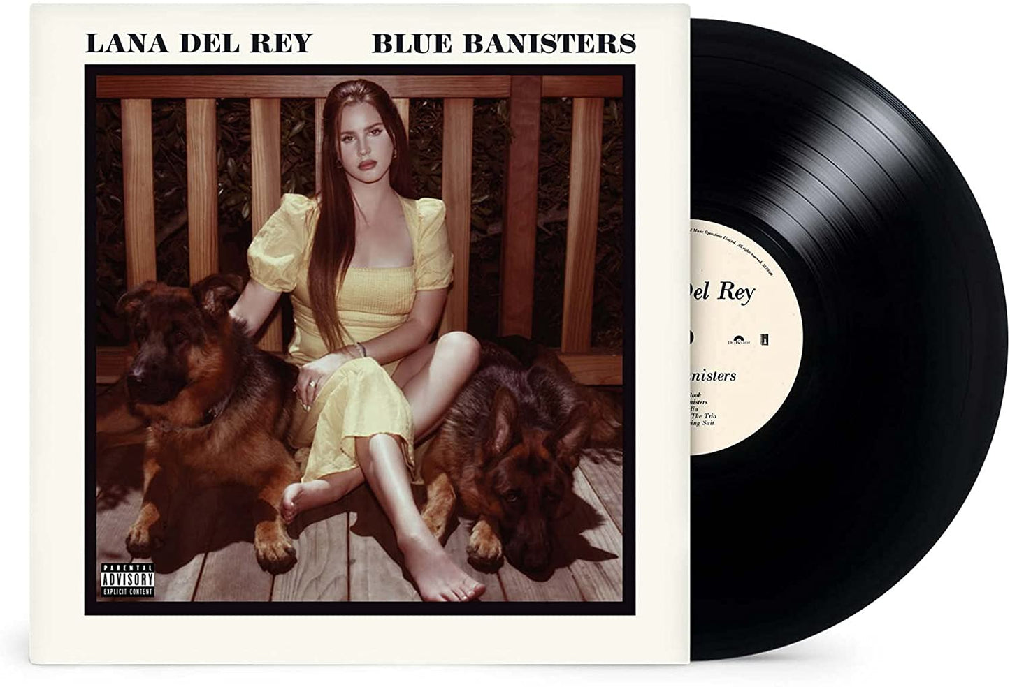 Lana Del Rey album cover featuring a woman with two German Shepherds.
