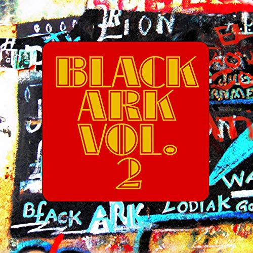 Red square with yellow text "Black Ark Vol. 2" on a graffiti-covered background.