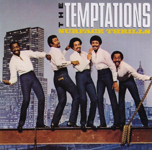 The Temptations album cover, “Surface Thrills,” featuring five men in 1970s attire.